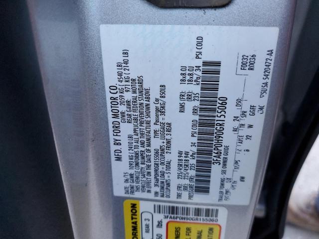Photo 10 from auction – 2016 FORD FUSION SE with VIN 3FA6P0H90GR155060
