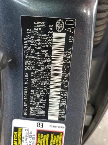 Photo 10 from auction – 2012 TOYOTA COROLLA BA with VIN 2T1BU4EE2CC809955