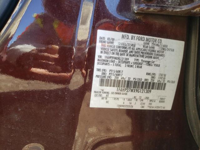 Photo 10 from auction – 2009 FORD TAURUS with VIN 1FAHP27WX9G121309