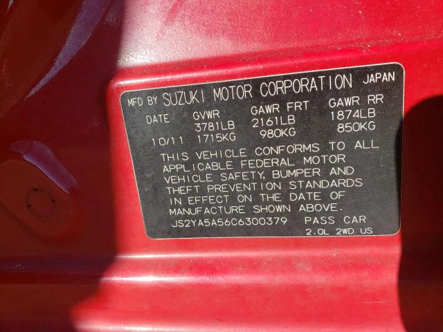 Photo 10 from auction – 2012 SUZUKI SX4 with VIN JS2YA5A56C6300379