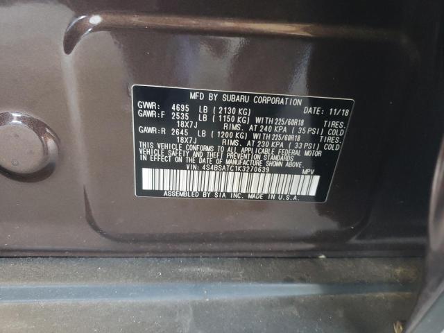 Photo 10 from auction – 2019 SUBARU OUTBACK with VIN 4S4BSATC1K3270639