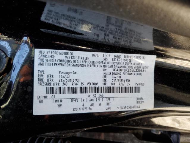 Photo 10 from auction – 2018 FORD FOCUS SE with VIN 1FADP3K25JL229681