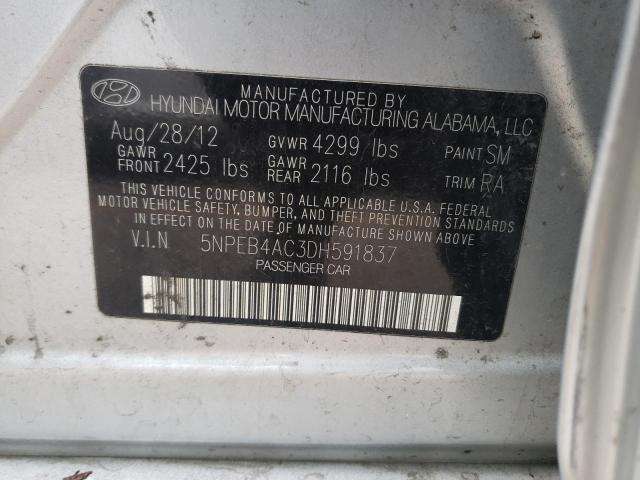 Photo 10 from auction – 2013 HYUNDAI SONATA GLS with VIN 5NPEB4AC3DH591837