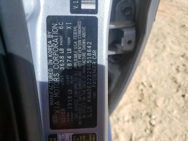 Photo 10 from auction – 2009 KIA RIO BASE with VIN KNADE223296518642