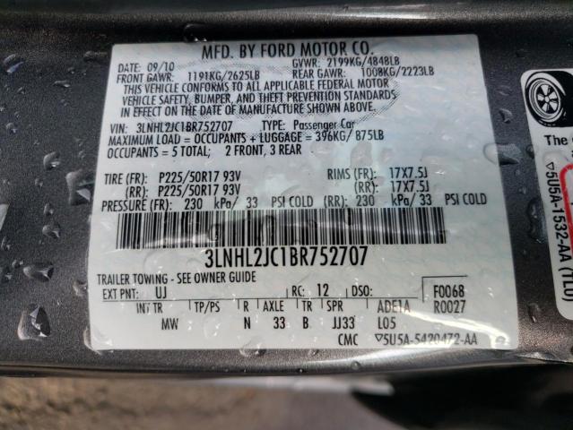 Photo 10 from auction – 2011 LINCOLN MKZ with VIN 3LNHL2JC1BR752707