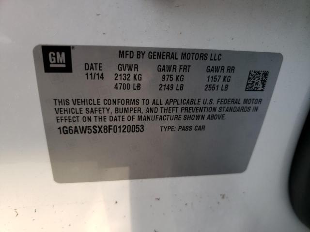 Photo 10 from auction – 2015 CADILLAC CTS with VIN 1G6AW5SX8F0120053