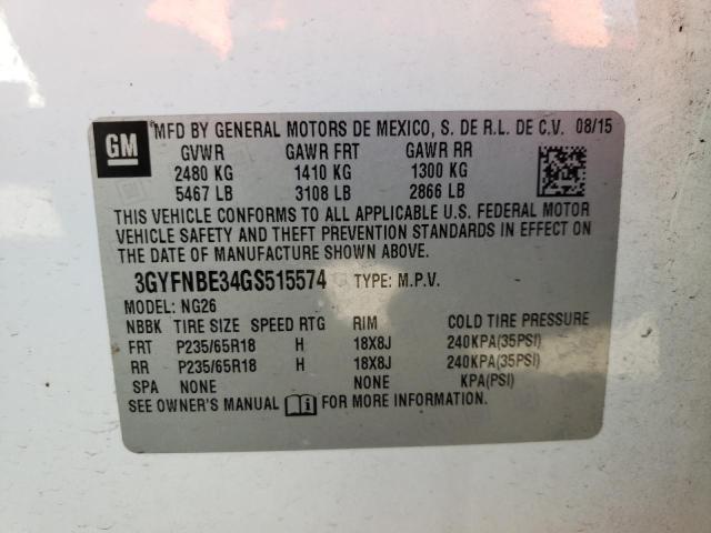 Photo 10 from auction – 2016 CADILLAC SRX LUXURY with VIN 3GYFNBE34GS515574