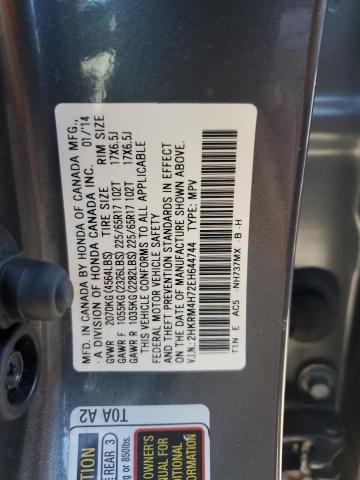 Photo 10 from auction – 2014 HONDA CR-V EXL with VIN 2HKRM4H72EH644744