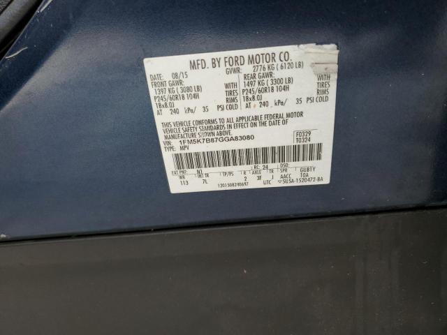 Photo 10 from auction – 2016 FORD EXPLORER with VIN 1FM5K7B87GGA83080