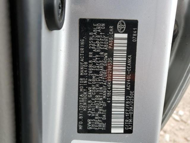 Photo 10 from auction – 2009 TOYOTA CAMRY BASE with VIN 4T1BE46K89U298535