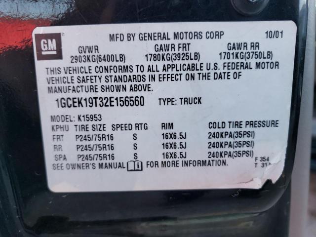 Photo 10 from auction – 2002 CHEVROLET SILVERADO with VIN 1GCEK19T32E156560