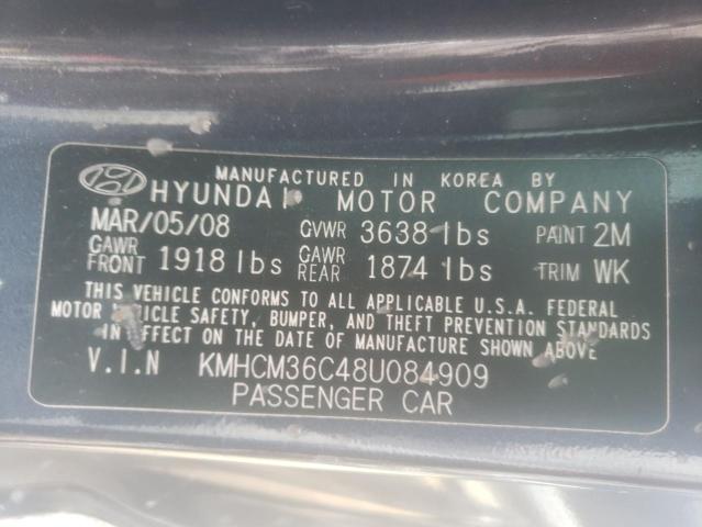 Photo 10 from auction – 2008 HYUNDAI ACCENT GS with VIN KMHCM36C48U084909