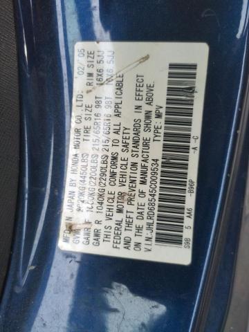Photo 10 from auction – 2005 HONDA CR-V LX with VIN JHLRD68545C009534