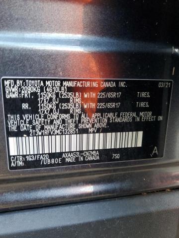 Photo 10 from auction – 2021 TOYOTA RAV4 XLE with VIN 2T3W1RFV3MC132851