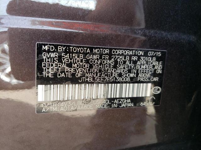 Photo 10 from auction – 2015 LEXUS LS 460 with VIN JTHBL5EF7F5138008