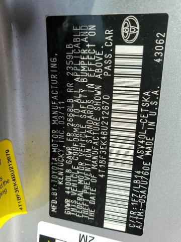 Photo 10 from auction – 2011 TOYOTA CAMRY BASE with VIN 4T1BF3EK4BU212670