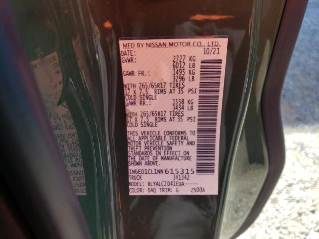 Photo 10 from auction – 2022 NISSAN FRONTIER S with VIN 1N6ED1CL1NN615315