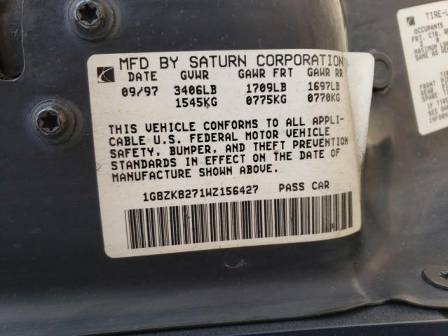 Photo 10 from auction – 1998 SATURN SW2 with VIN 1G8ZK8271WZ156427