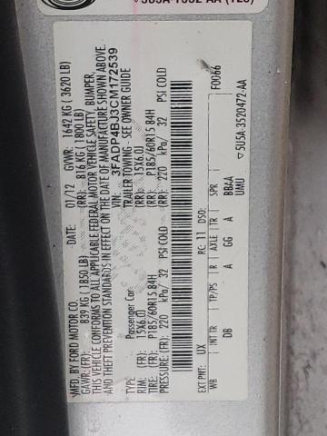 Photo 10 from auction – 2012 FORD FIESTA SE with VIN 3FADP4BJ3CM172539