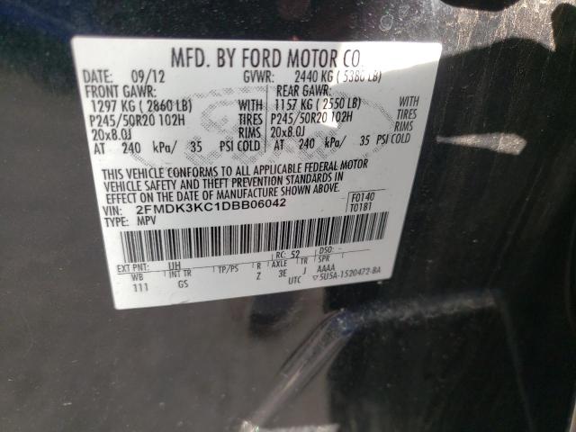 Photo 10 from auction – 2013 FORD EDGE LIMIT with VIN 2FMDK3KC1DBB06042