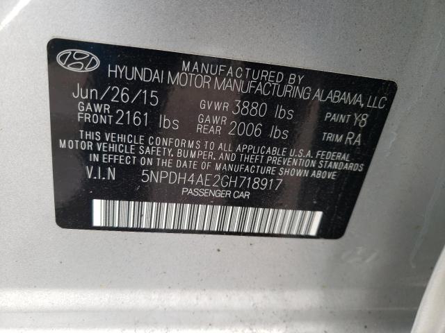 Photo 10 from auction – 2016 HYUNDAI ELANTRA SE with VIN 5NPDH4AE2GH718917