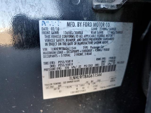 Photo 10 from auction – 2010 LINCOLN MKS with VIN 1LNHL9FT8AG611544