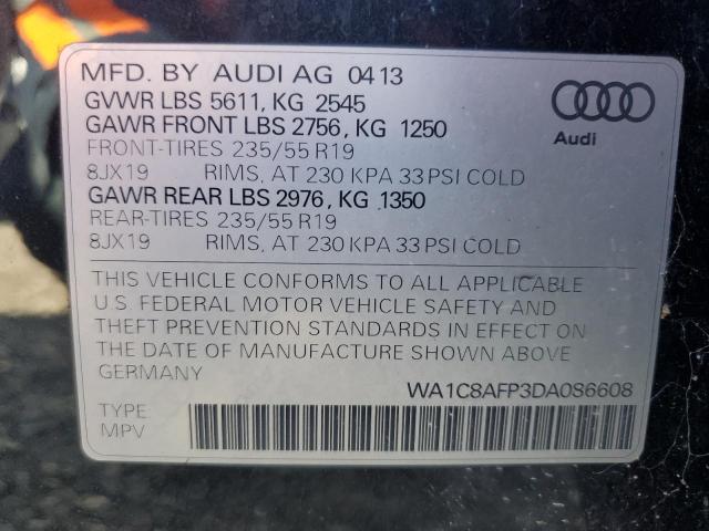 Photo 10 from auction – 2013 AUDI Q5 PREMIUM with VIN WA1C8AFP3DA086608