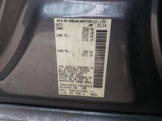 Photo 10 from auction – 2015 NISSAN ALTIMA 2.5 with VIN 1N4AL3AP1FC101022