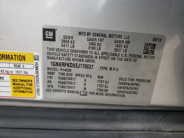 Photo 10 from auction – 2014 CHEVROLET TRAVERSE L with VIN 1GNKRFKDXEJ178637
