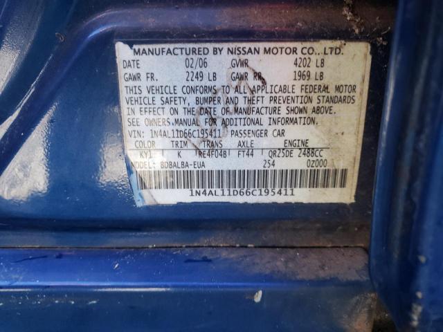 Photo 10 from auction – 2006 NISSAN ALTIMA with VIN 1N4AL11D66C195411