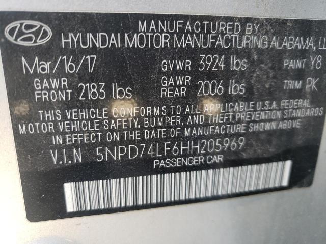 Photo 10 from auction – 2017 HYUNDAI ELANTRA SE with VIN 5NPD74LF6HH205969