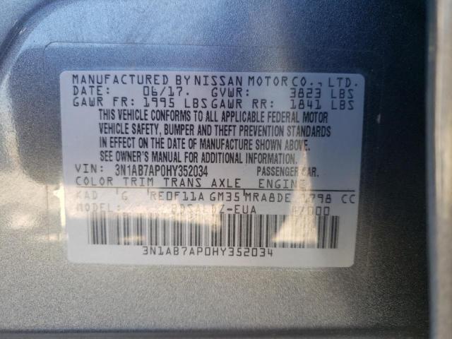Photo 10 from auction – 2017 NISSAN SENTRA S with VIN 3N1AB7AP0HY352034