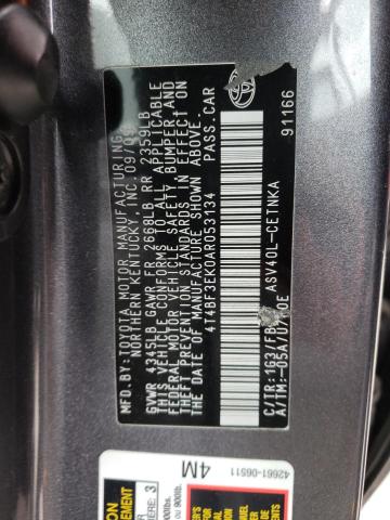 Photo 10 from auction – 2010 TOYOTA CAMRY BASE with VIN 4T4BF3EK0AR053134