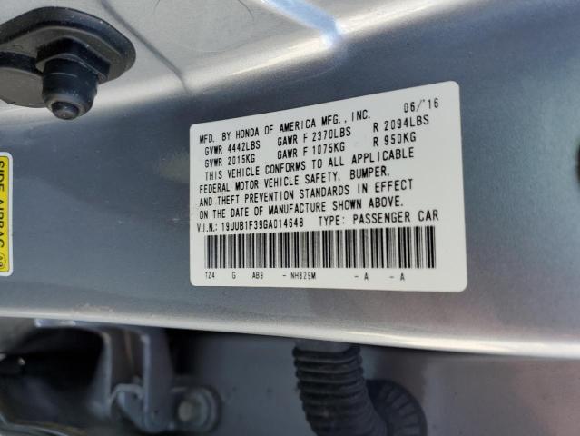 Photo 10 from auction – 2016 ACURA TLX with VIN 19UUB1F39GA014648