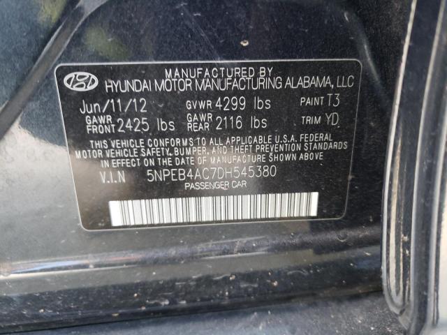 Photo 10 from auction – 2013 HYUNDAI SONATA GLS with VIN 5NPEB4AC7DH545380