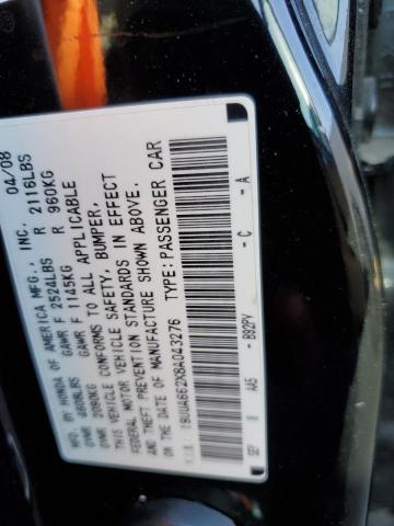 Photo 10 from auction – 2008 ACURA TL with VIN 19UUA662X8A043276
