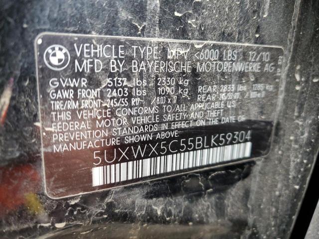 Photo 10 from auction – 2011 BMW X3 XDRIVE2 with VIN 5UXWX5C55BLK59304