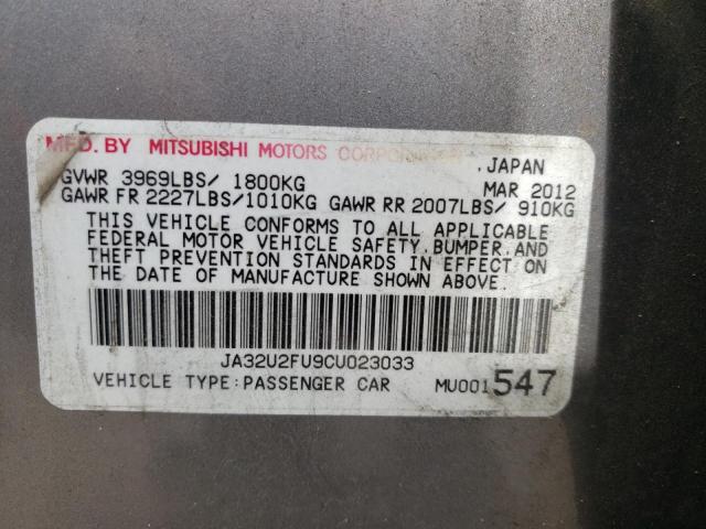 Photo 10 from auction – 2012 MITSUBISHI LANCER ES/ with VIN JA32U2FU9CU023033