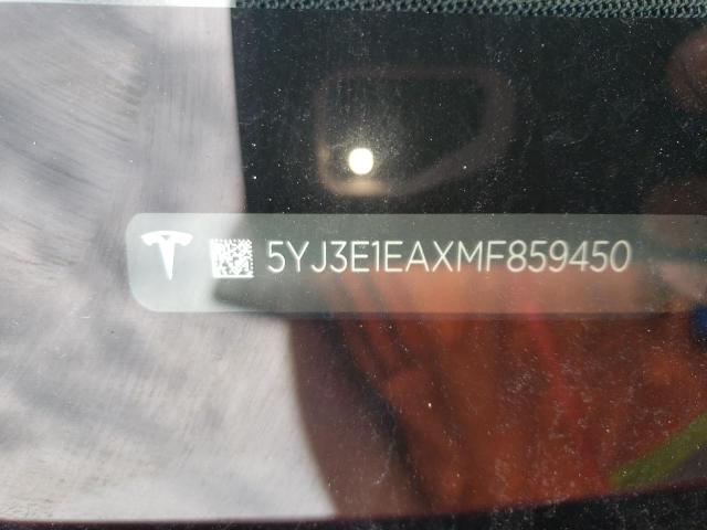 Photo 10 from auction – 2021 TESLA MODEL 3 with VIN 5YJ3E1EAXMF859450