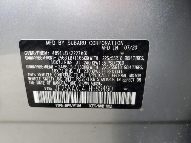 Photo 10 from auction – 2020 SUBARU FORESTER T with VIN JF2SKAXC4LH589490