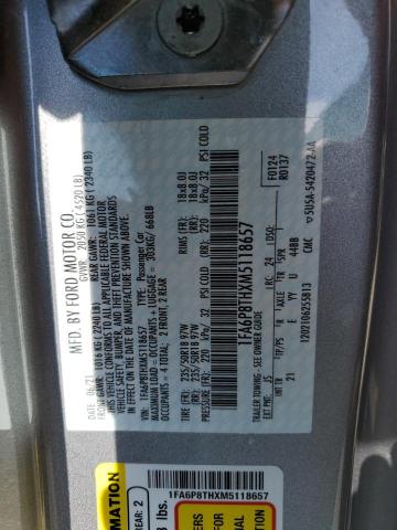 Photo 10 from auction – 2021 FORD MUSTANG with VIN 1FA6P8THXM5118657
