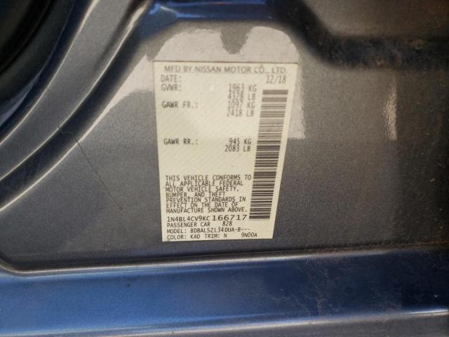 Photo 10 from auction – 2019 NISSAN ALTIMA SR with VIN 1N4BL4CV9KC166717