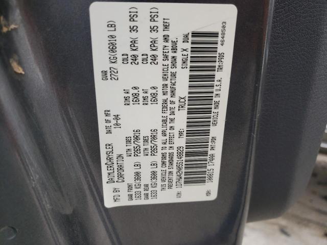 Photo 10 from auction – 2005 DODGE DAKOTA SLT with VIN 1D7HW42N05S148829