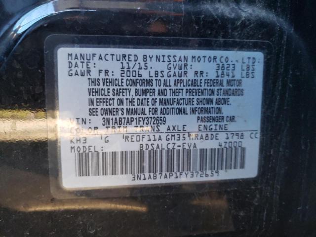 Photo 10 from auction – 2015 NISSAN SENTRA S with VIN 3N1AB7AP1FY372659
