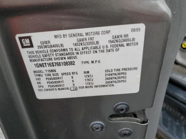 Photo 10 from auction – 2006 CHEVROLET TRAILBLAZE with VIN 1GNET16S766108382