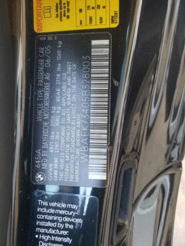 Photo 10 from auction – 2005 BMW 645 CI AUT with VIN WBAEK73405B328003