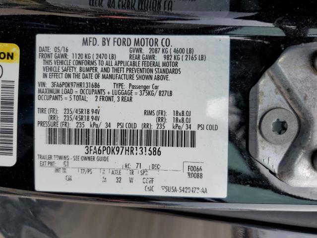 Photo 10 from auction – 2017 FORD FUSION TIT with VIN 3FA6P0K97HR131686