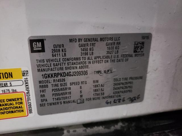 Photo 10 from auction – 2016 GMC ACADIA SLE with VIN 1GKKRPKD4GJ209306
