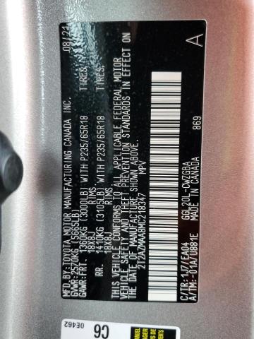 Foto 10 de la subasta – 2021 LEXUS RX 350 BAS con VIN 2T2AZMAA8MC218347