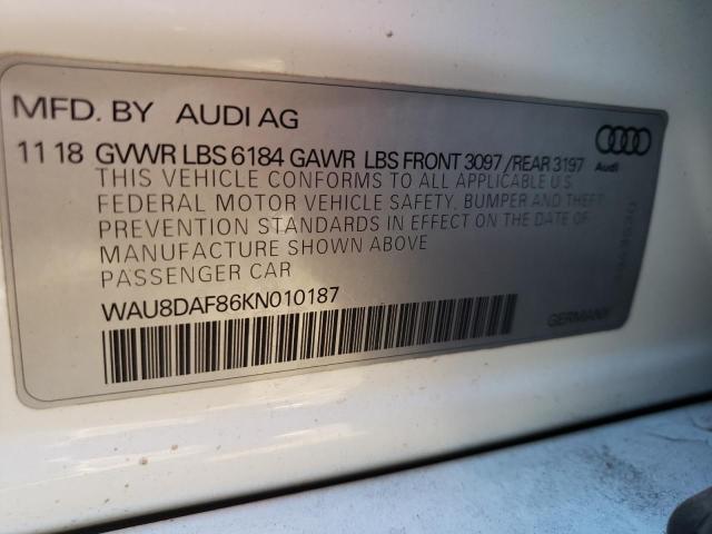 Photo 10 from auction – 2019 AUDI A8 L with VIN WAU8DAF86KN010187